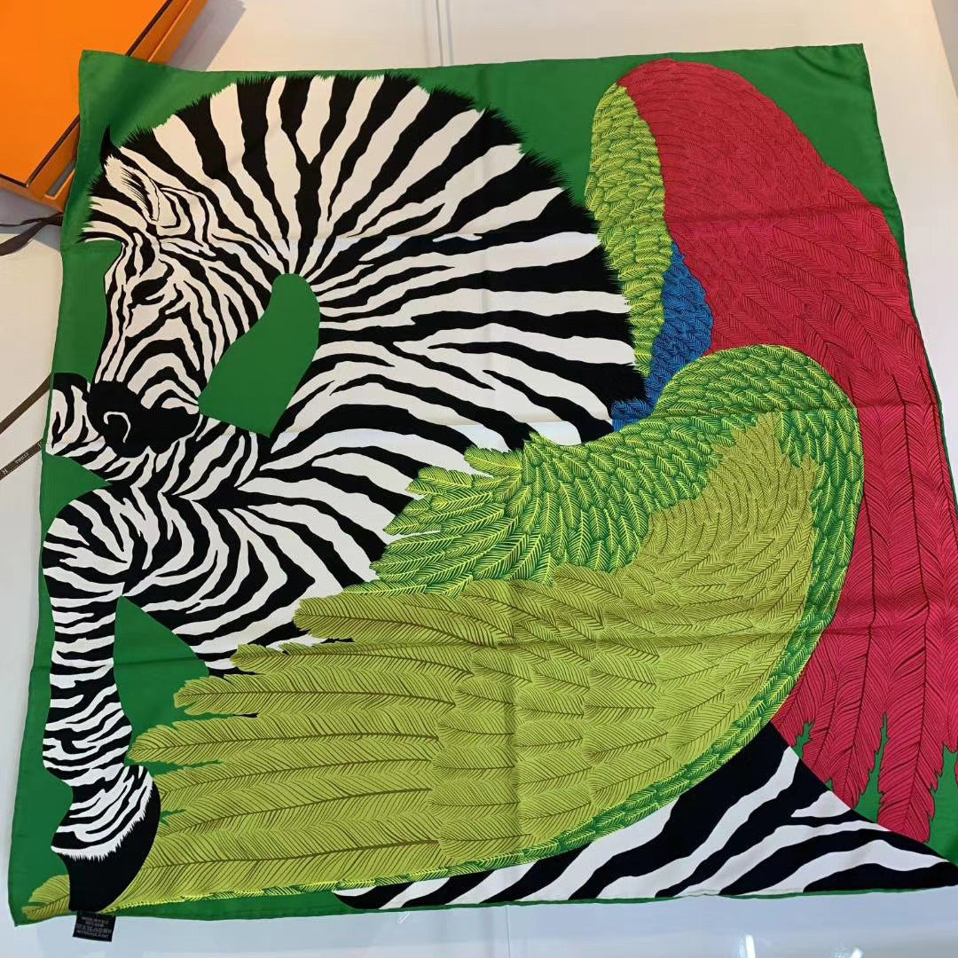 Handmade Hemming Twill Silk Printed Shawl