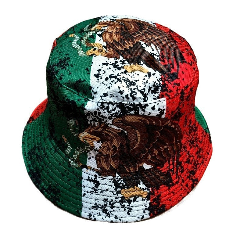 Ins Graffiti Element Printing Bucket Hat Men's And Women's Outdoor Sunshade Double-sided