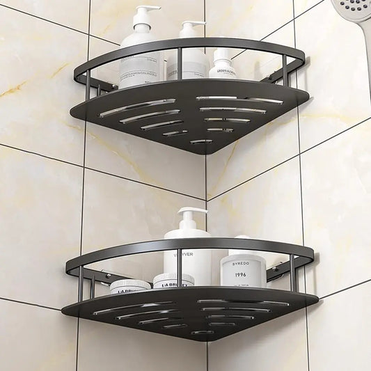 2Pcs Corner Shower Caddy Bathroom Storage Shelf Rack Basket Organiser Tidy Tray