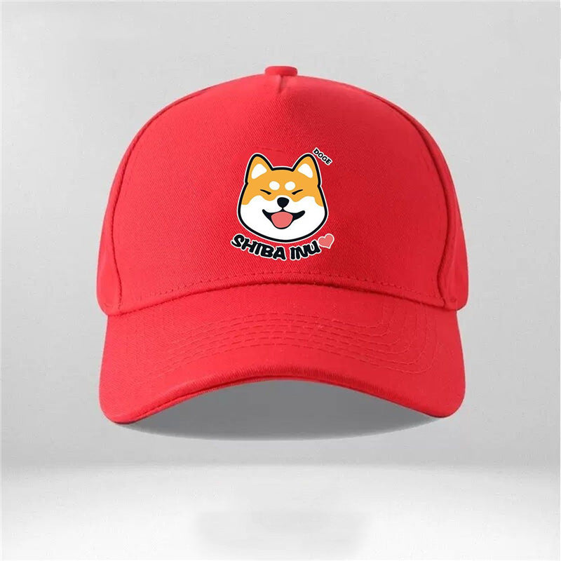 Cartoon Dog Shiba Inu Men And Women Couple New Peaked Cap