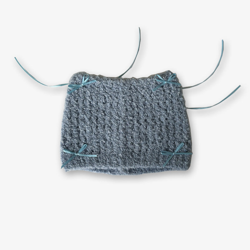 Niche Bow Hand Knotted Knitted Cute Girl Wool Hat
