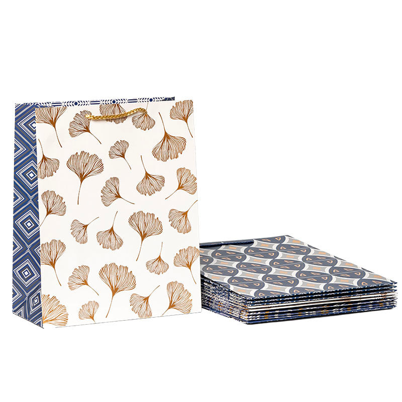 12 Pieces Of Exquisite Gift Bags, Bronzing Process And A Variety Of Pattern Designs, Suitable For Birthdays, Graduation Seasons, Gifts, Shopping And Other Occasions, Reusable