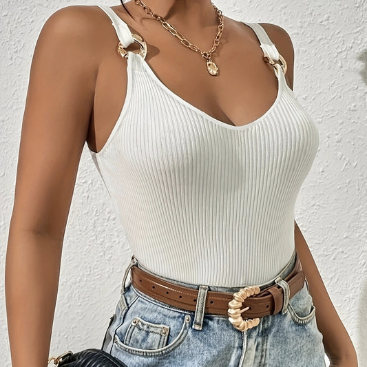 Women's V-neck Solid Color Comfortable And Fashionable Camisole Vest