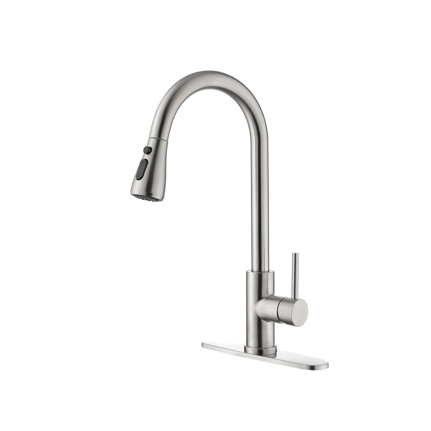 Single Handle High  Pull Out Kitchen Faucet, Single-stage Stainless Steel Kitchen Sink Faucet, With Pull Down Spray