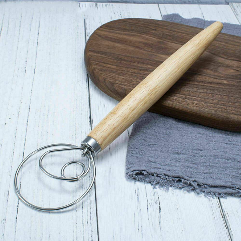 BAKING DOUGH STAINLESS STEEL LARGE WIRE WHISK MIXER BREAD COOKING TOOL