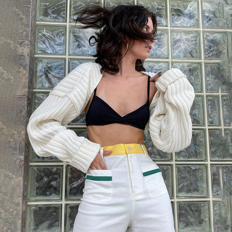 European And American Long-sleeved Cardigan Knitted Sweater Women Summer Sun Protection Design Sense