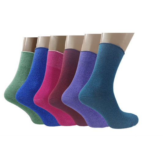 6  12  24 Pairs Womens Colorful Soft Rubber Sole Socks Comfy