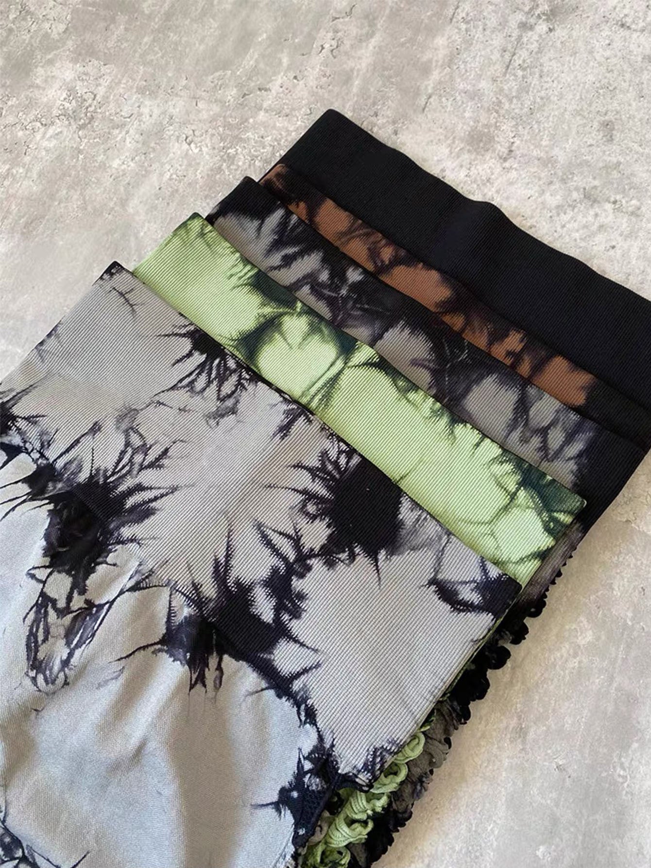 4PCS Tie-dye Cut-out Leggings Sports Leggings