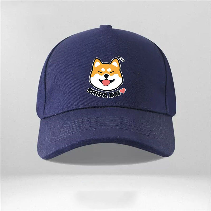 Cartoon Dog Shiba Inu Men And Women Couple New Peaked Cap