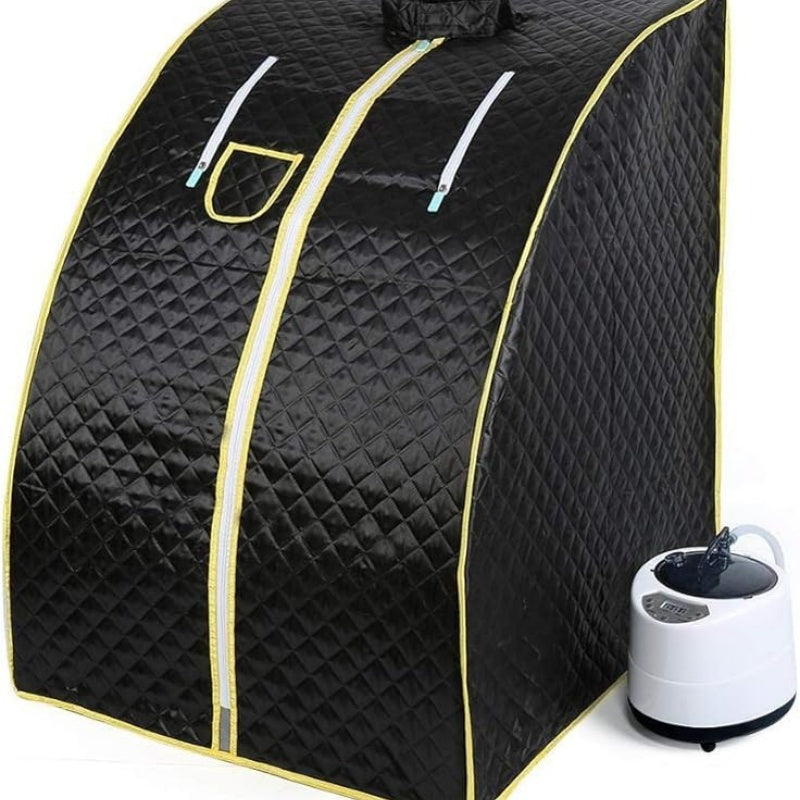 Portable Steam Sauna Kit, Home Black Sauna, With Folding Chair, Stainless Steel Pipe Support, Personal Spa For Insomnia Relief