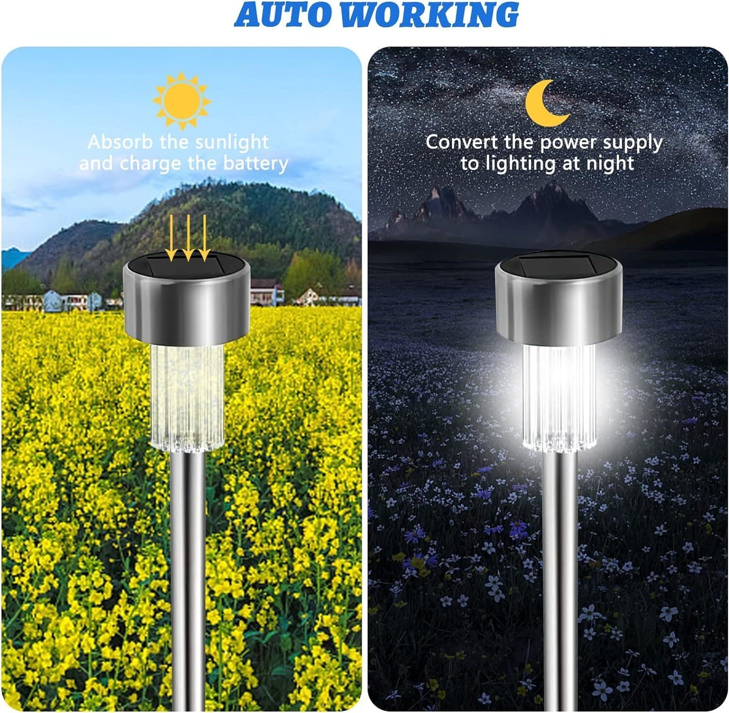 Solar Lights Outdoor Garden Solar Stake Lights Patio Pathway Lighting 10 Pieces