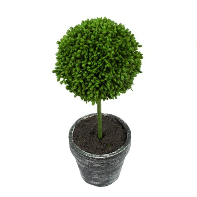 Mini Faux Potted Boxwood Topiaries
