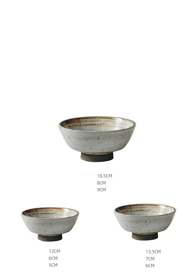 Personalized Rice Bowls Retro Stoneware Dishes Homestay Cooking Tableware