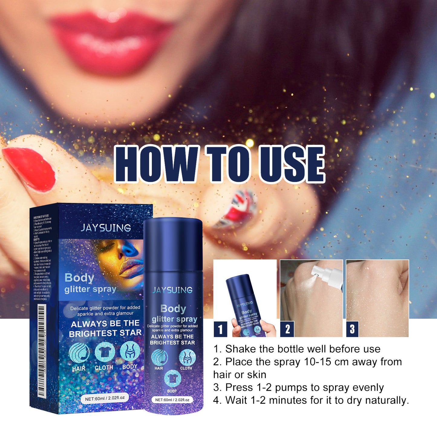 Party Atmosphere Brightens Glitter Powder Highlight Spray