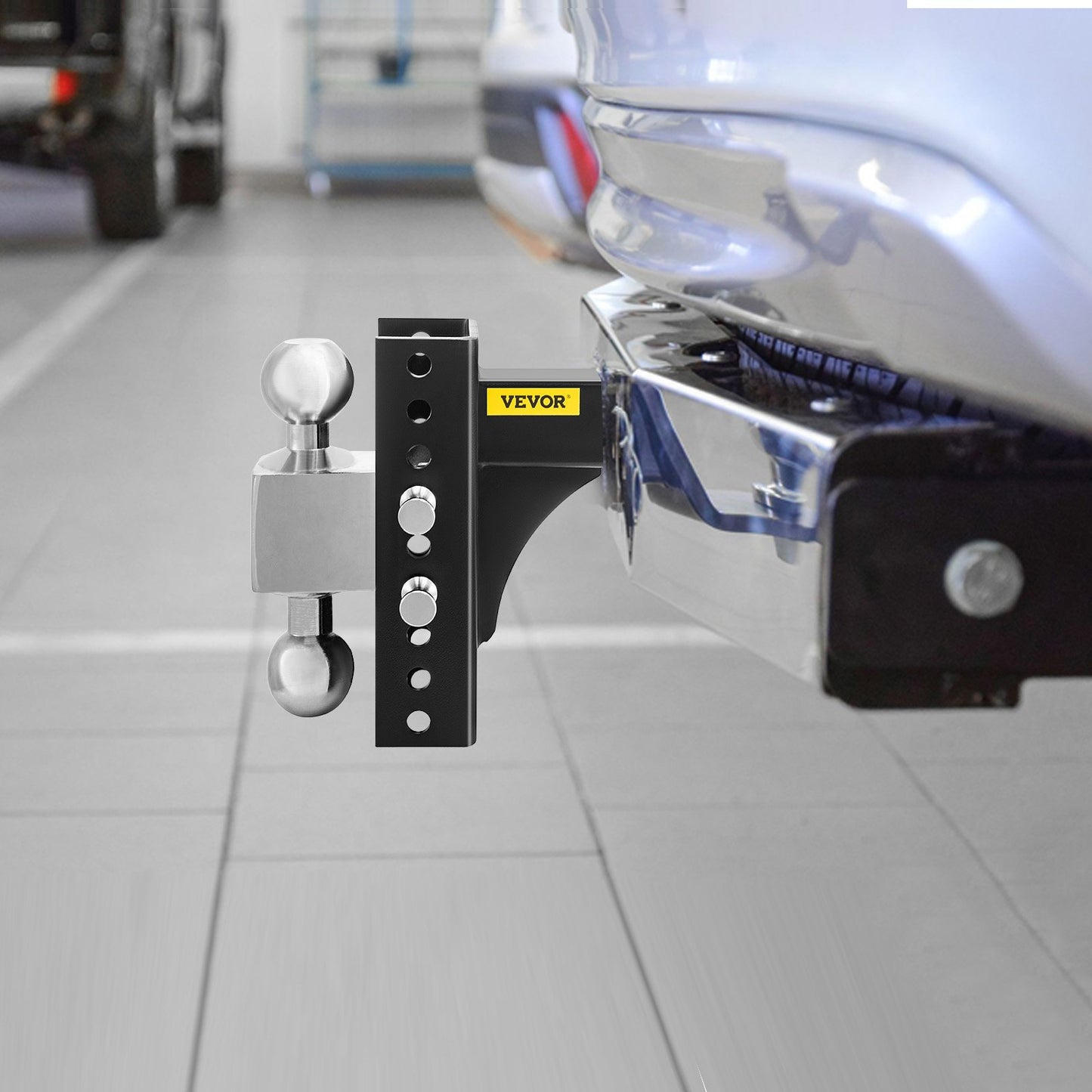 VEVOR Adjustable Trailer Hitch, Rise & Drop Hitch Ball Mount Receiver  14,000 LBS Rating, 2 And 2-5 16 Inch Stainless Steel Balls W Key Lock, For Automotive Trucks Trailers Towing