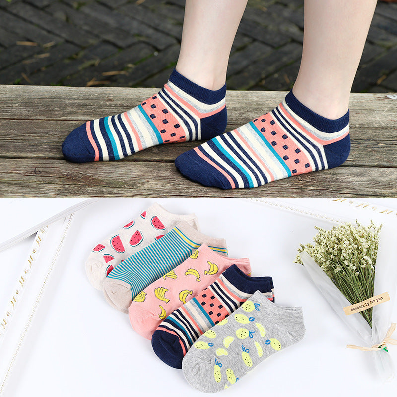 Short Cartoon Cat Head Spring And Summer Sweet Cotton Socks