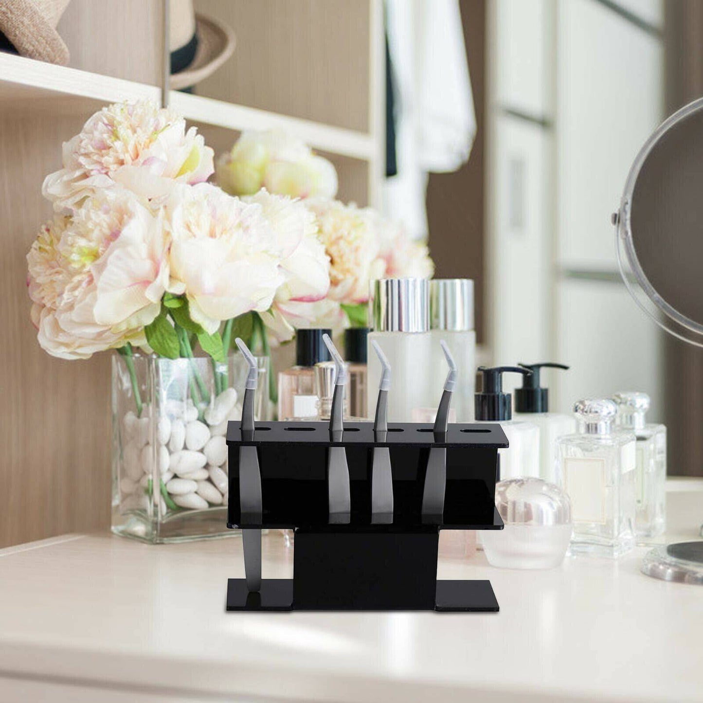 Eyelash Tweezers Storage Rack 6 Holes Stand Nail Tattoo Beauty Tools Shelf