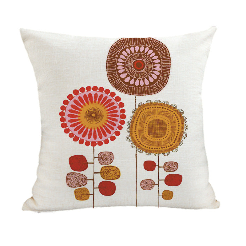 Linen Painted Ins Style Geometric Abstract Pillow Cover