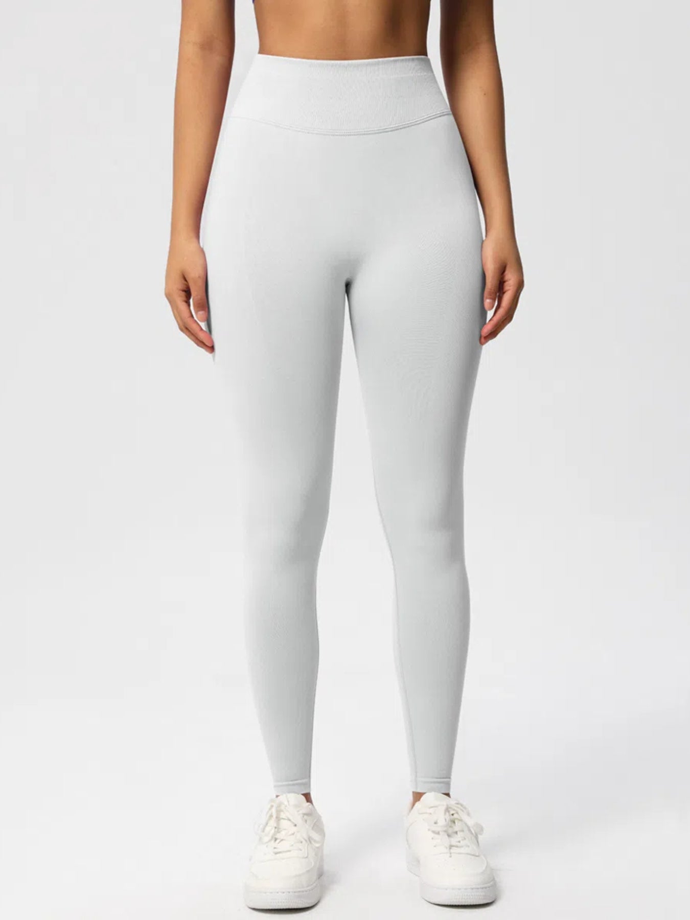 Sexy High Elastic Women's Solid Tights High Waist Workout Yoga Leggings, Scrunch Butt Lifting Elastic Pants, Tummy Control Butt Lifting Workout Yoga Athletic Pants