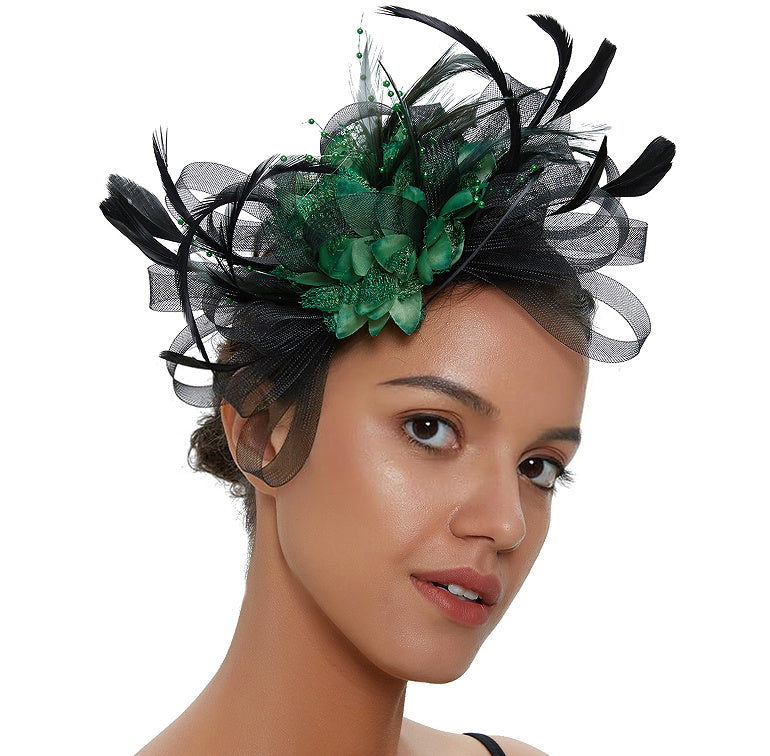 European And American Horse Festival Tea Party Mesh Hair Accessories Billycock Barrettes