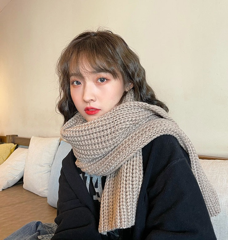 Women's Autumn And Winter Thick Knitted Scarf
