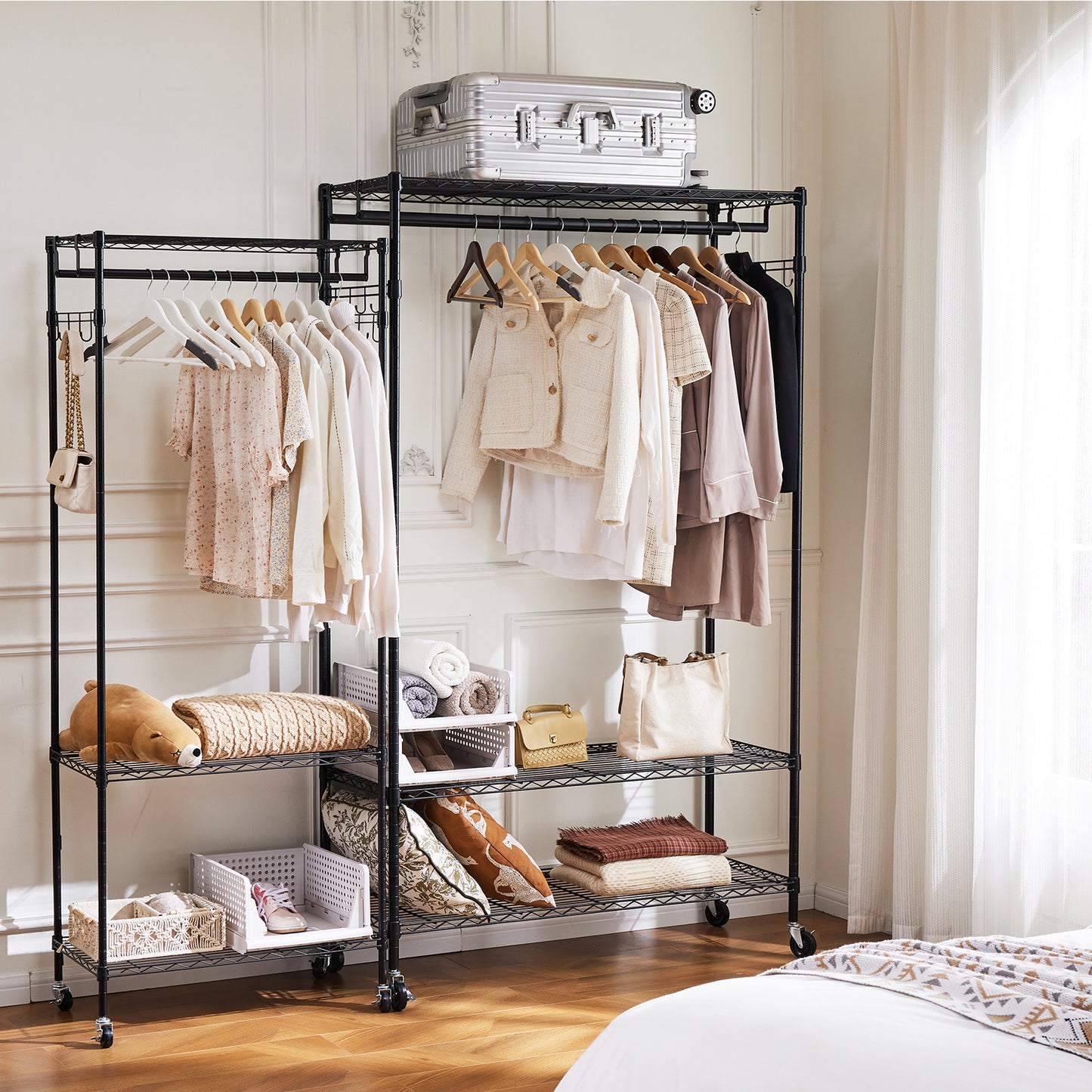 Adjustable Mobile Hanger, Iron Storage Hanger