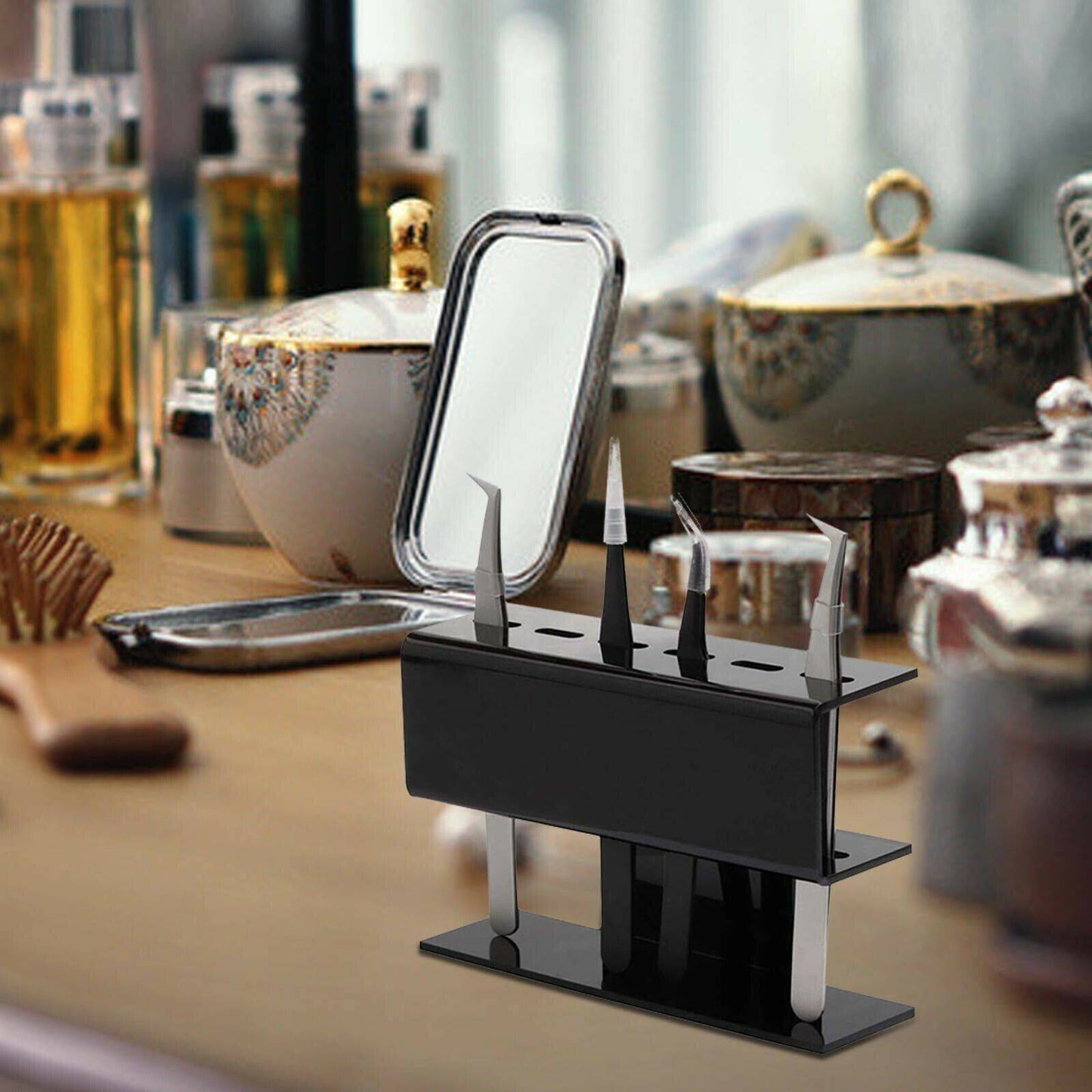 Eyelash Tweezers Storage Rack 6 Holes Stand Nail Tattoo Beauty Tools Shelf