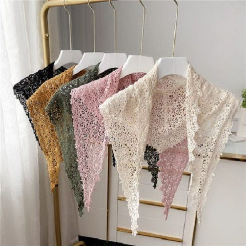 Spring And Summer New Korean Style Triangular Binder Lace Scarf Shawl