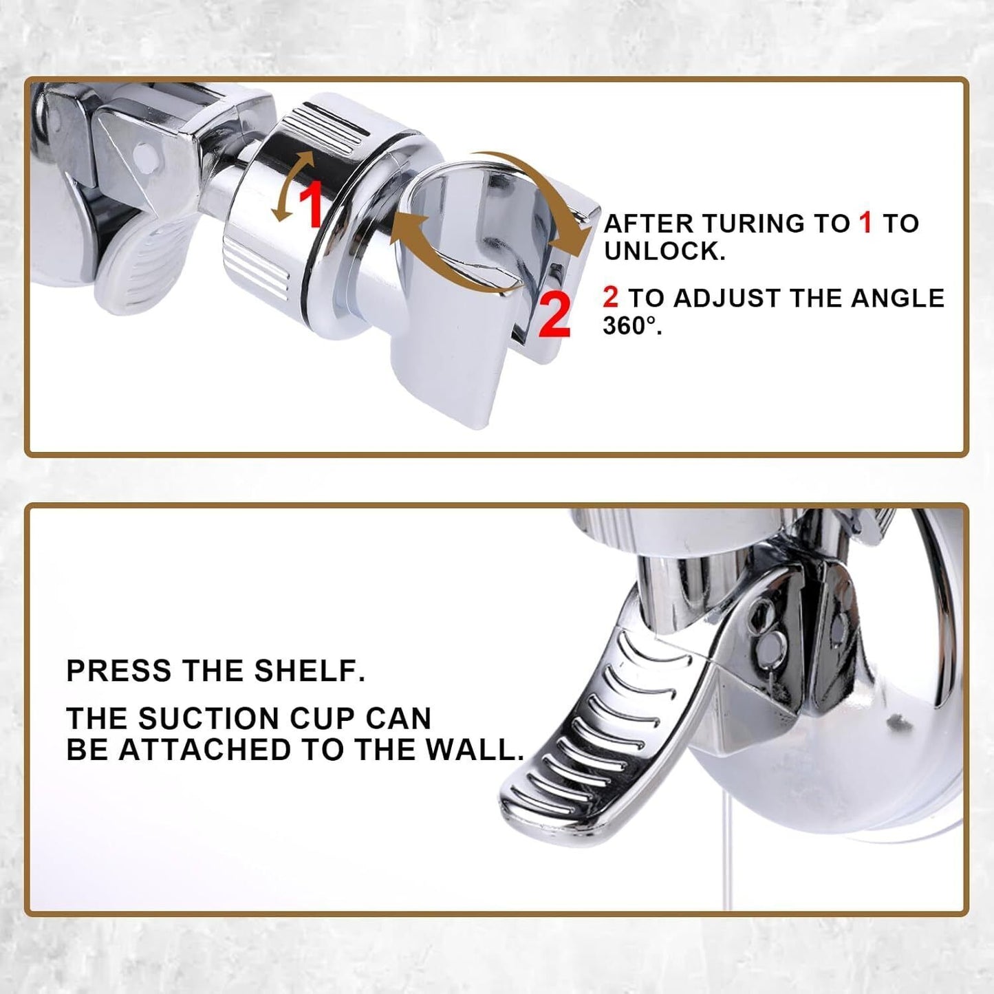 Shower Handset Head Holder Bath Wall Mounted Adjustable Suction Bracket Kit UK