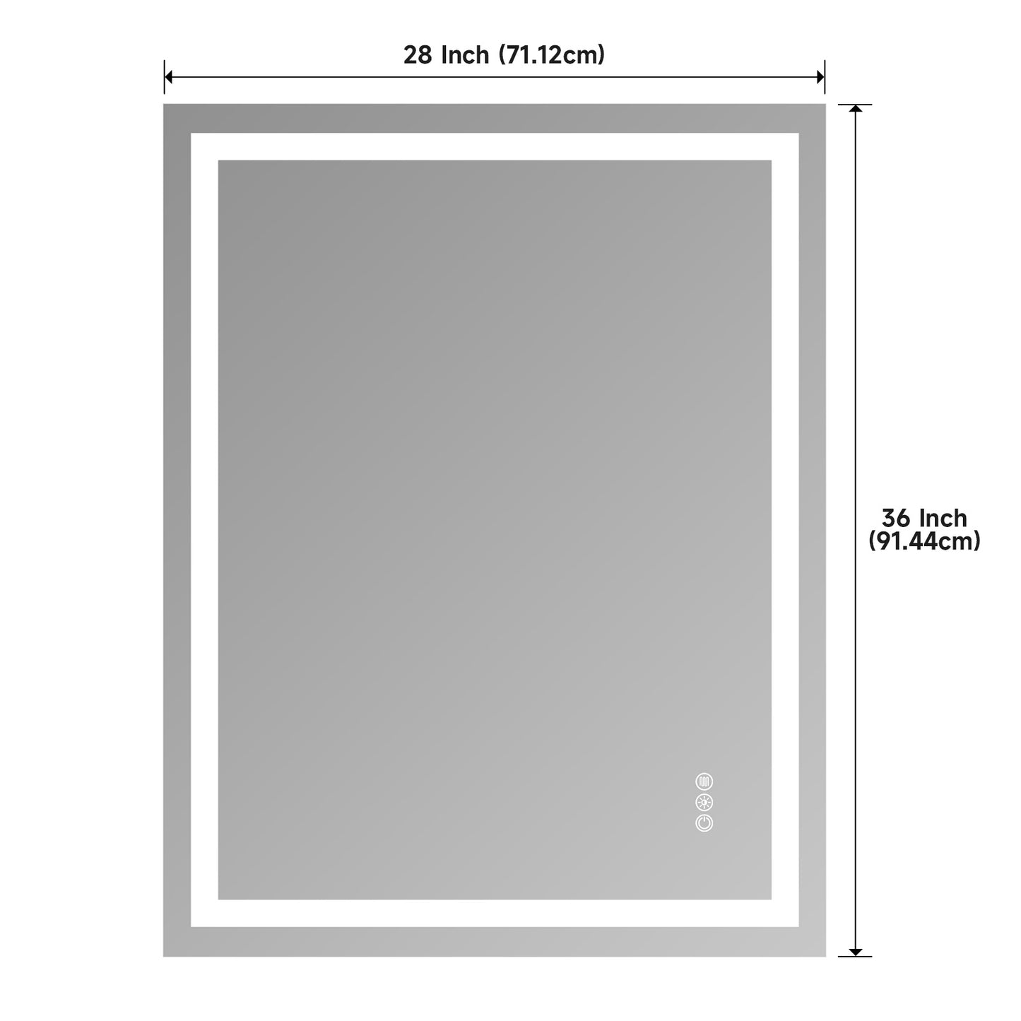 Frameless Tempered Glass With Dual LED Light Strips For Front And Rear Illumination