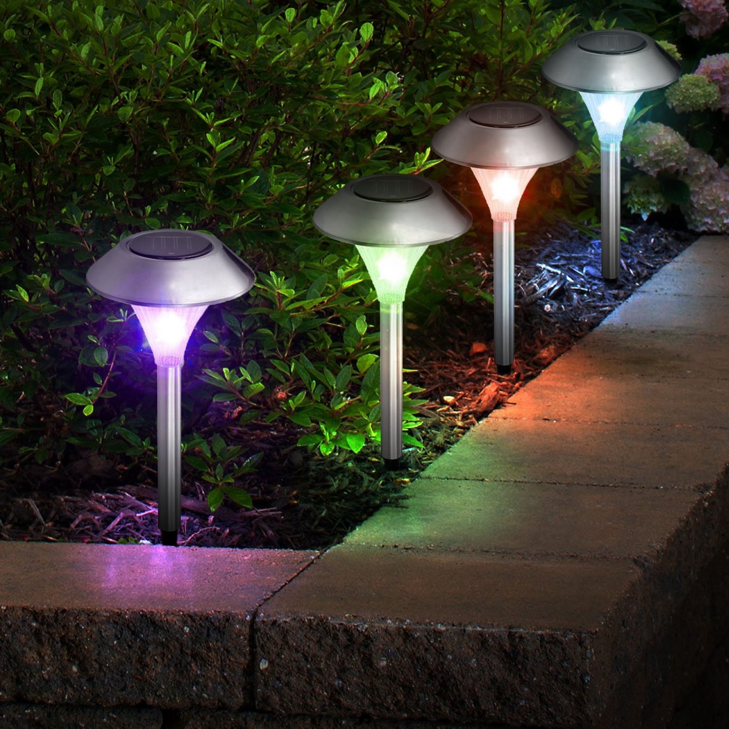 12Pcs 8Pcs 4Pcs Solar Garden Lights IP44 Waterproof 7 Color Changing For Yard Driveway Walkway