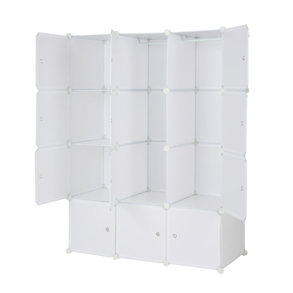 4-layer 12-compartment Rubik's Cube Wardrobe, Plastic, Can Be Freely Assembled DIY Style
