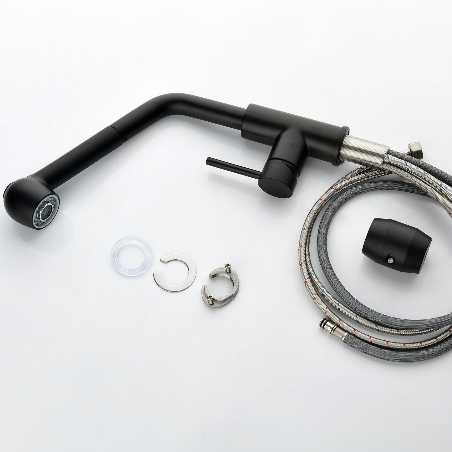 Stainless Steel Matte Black Single Handle Pull Out Spray, Kitchen Faucet