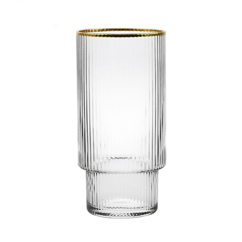 Nordic Ins Japanese Home Hotel Transparent Phnom Penh Vertical Pattern Crystal Glass Water Bottle