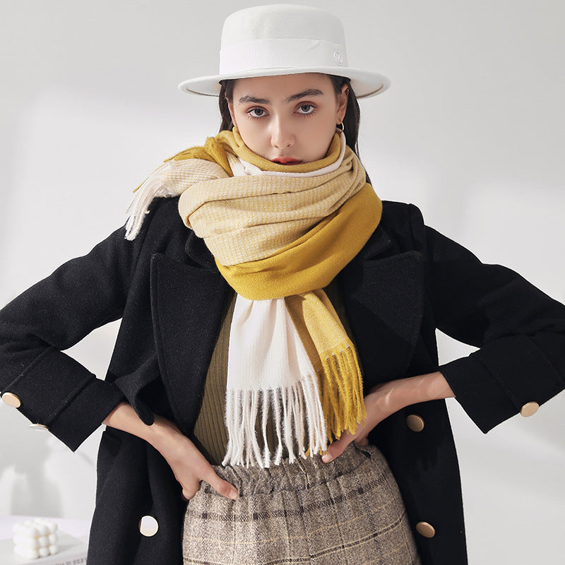 Women's Fashion Warm Tassel Outer Scarf