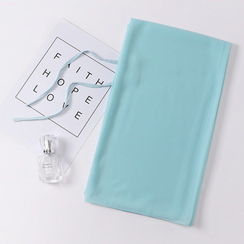 Fashion New Pearl Chiffon Bandage Gauze Scarf