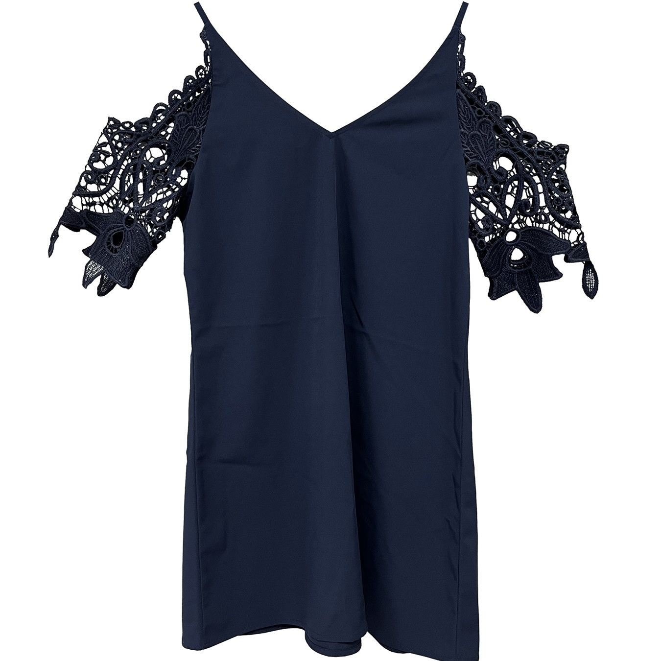 Women's New Springsummer Autumn V-neck Suspender Hollow Sleeve Dress