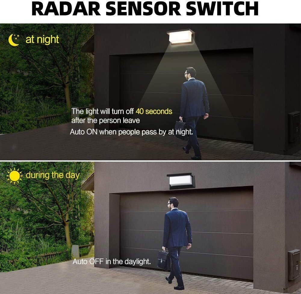 LED Outdoor Light With Motion Detector Wall Light IP65 Anthracite Sensor Lamp 18W