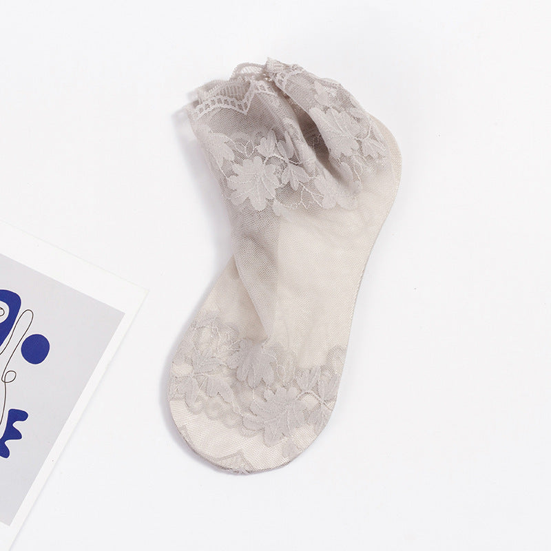 Women's Socks Thin Lace Lace Cotton Base