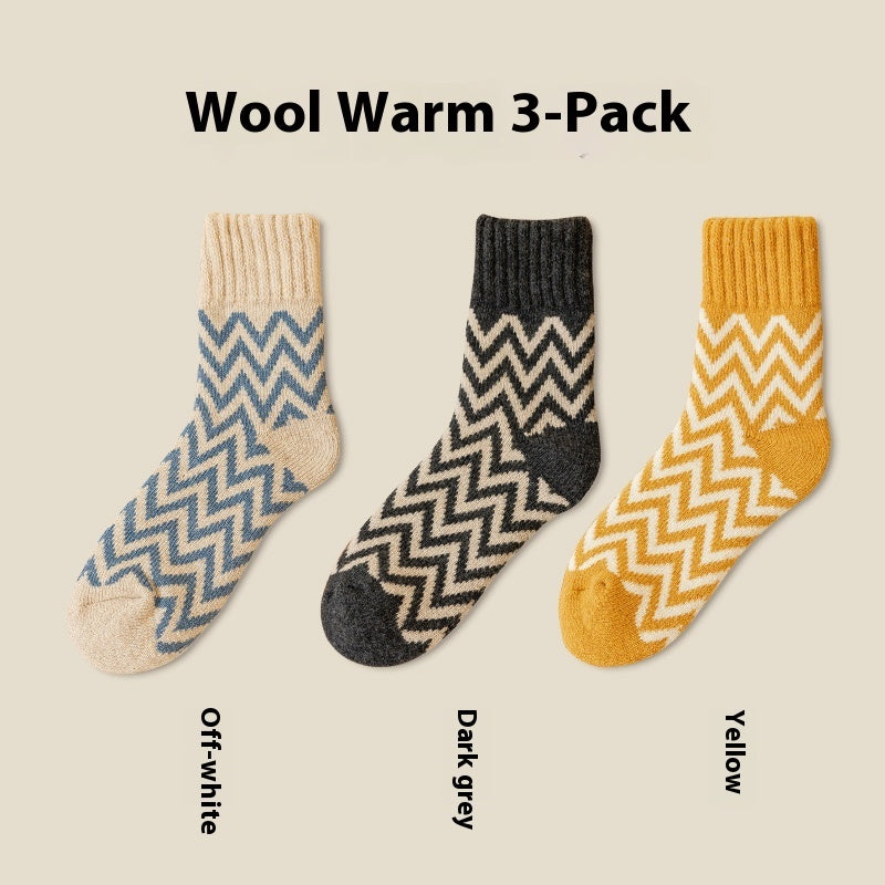 Winter Mid-calf Plus Velvet Thickened Wool Home Socks