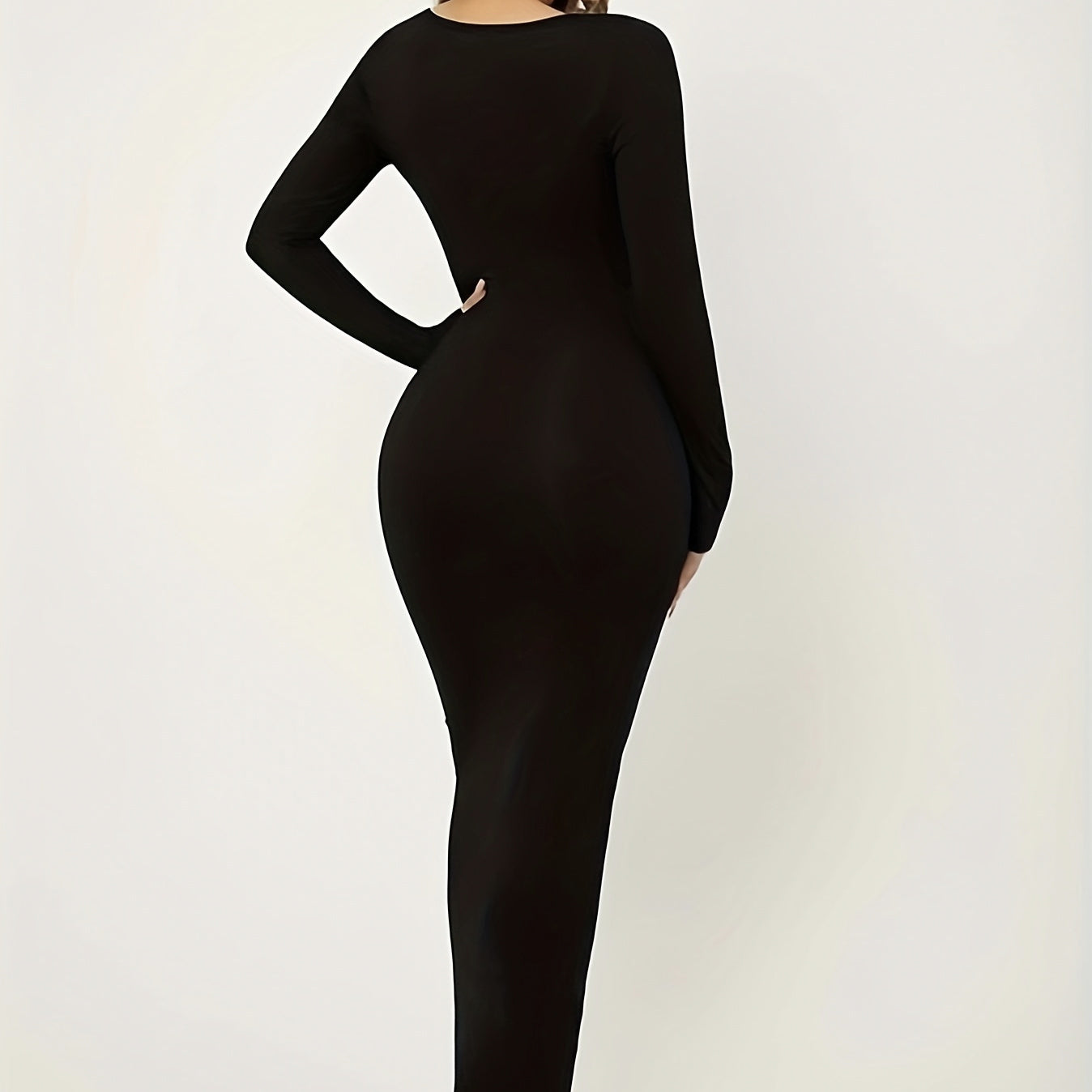 Ladies' Classic Slim Fit Solid Color Hip Hugging Dress