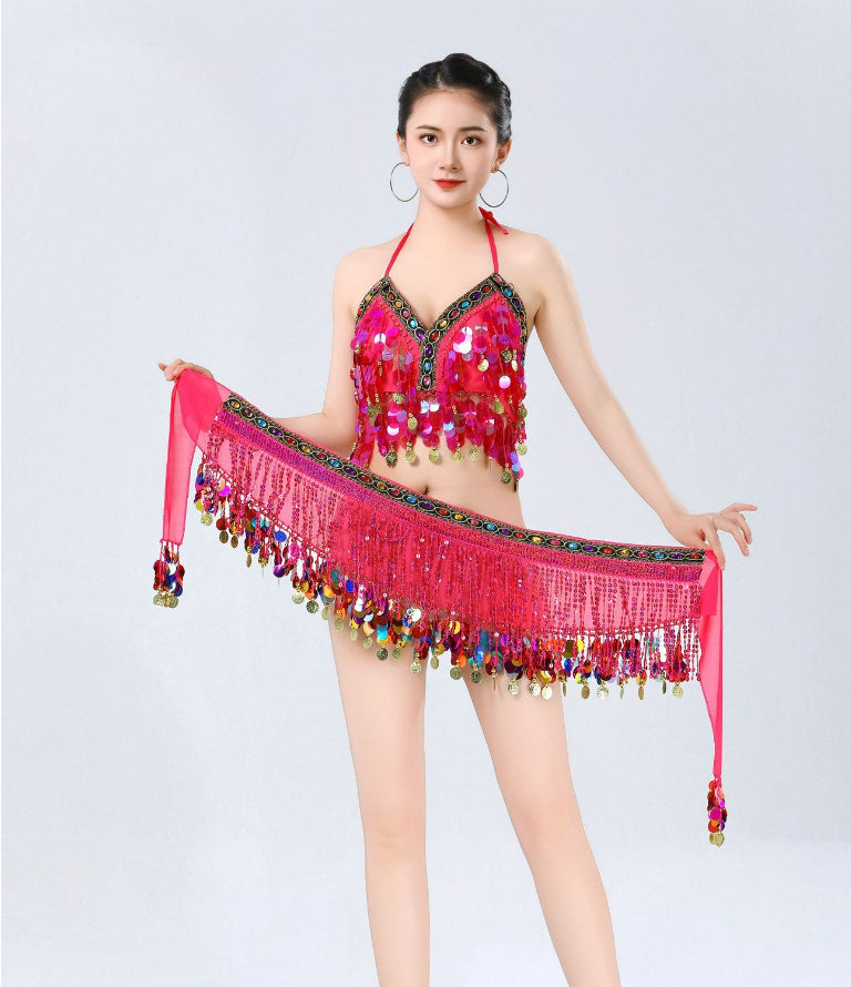 Belly Dance Waist Chain Hip Scarf Sequin Tassel
