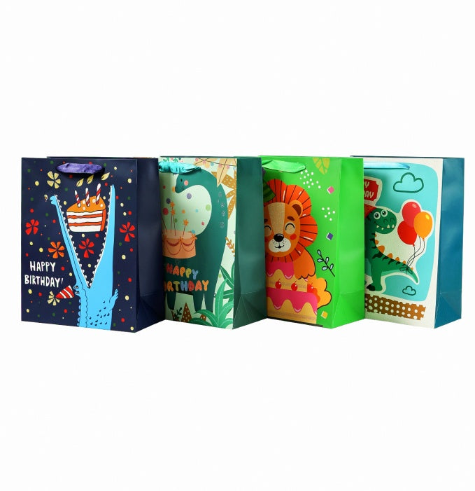 12-piece Exquisite Gift Bag, Cartoon Animal Design, Multiple Patterns, Suitable For Birthdays, Baby Showers, Graduation Season, Valentine's Day. Used In Various Occasions Such As Shopping And Can Be R