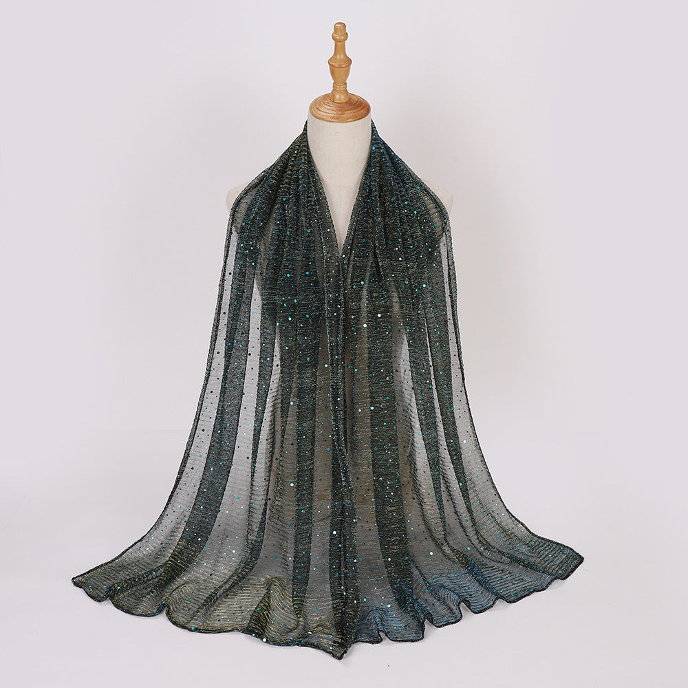 Closed-toe Sequined Shawl Scarf