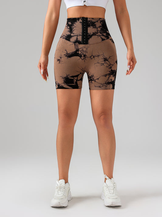 Tie Dye Button Everyday Wear Spring Summer Sports Shorts