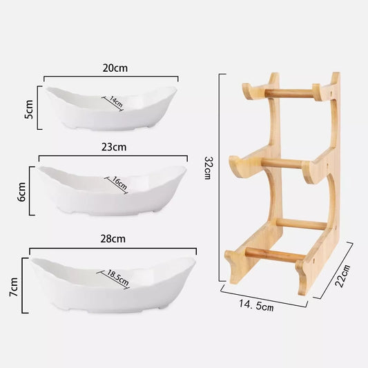 Multifunction Fruit Basket 3Tier Ceramic Bowl Countertop Fruit Bowl Vegetable