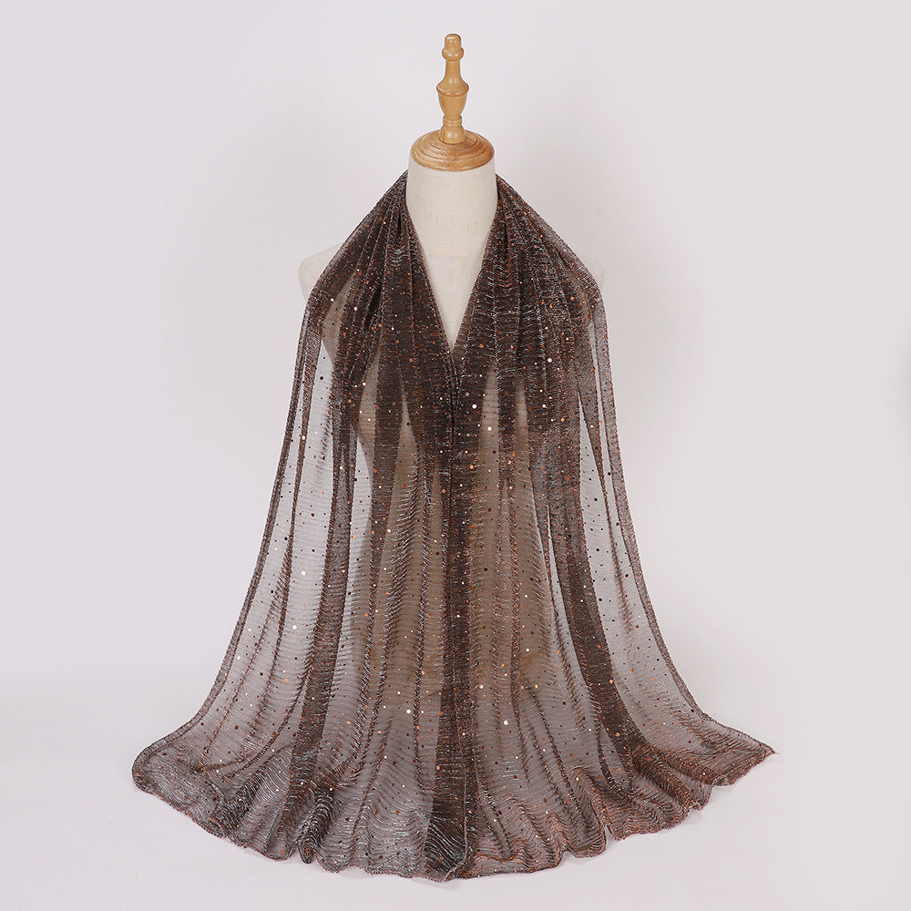 Closed-toe Sequined Shawl Scarf