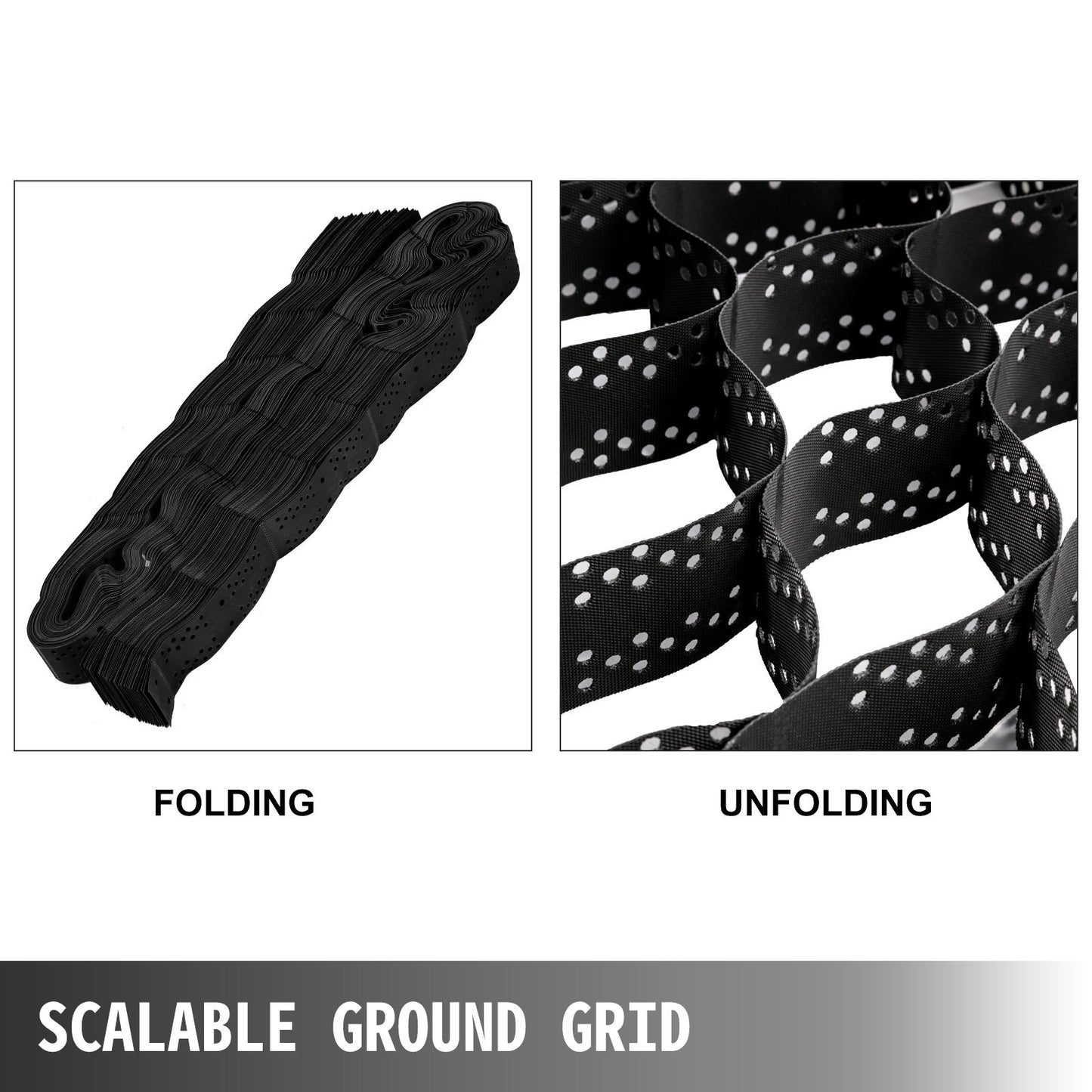 VEVOR Geo Grid Ground Grid 9x17 Ft, Geo Cell Grid 4 Inch Thick, Gravel Grid HDPE Material, Ground Stabilization Grid 1885 LBS Per Sq, Tensile Strength Gravel Ground Grid For Slope Driveways, Garden