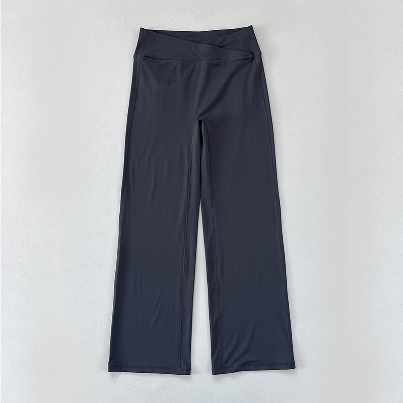 V-shaped Waist Peach Hip Yoga Pants, Women's Pocket Button Workwear Pants, High Waisted Hip Lifting Quick Drying Sports Pants