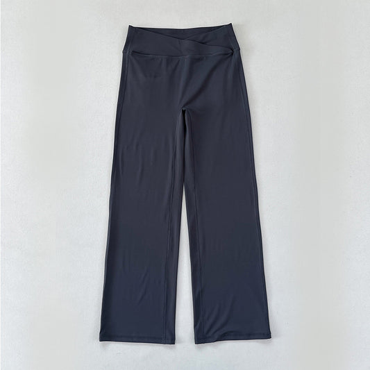 V-shaped Waist Peach Hip Yoga Pants, Women's Pocket Button Workwear Pants, High Waisted Hip Lifting Quick Drying Sports Pants